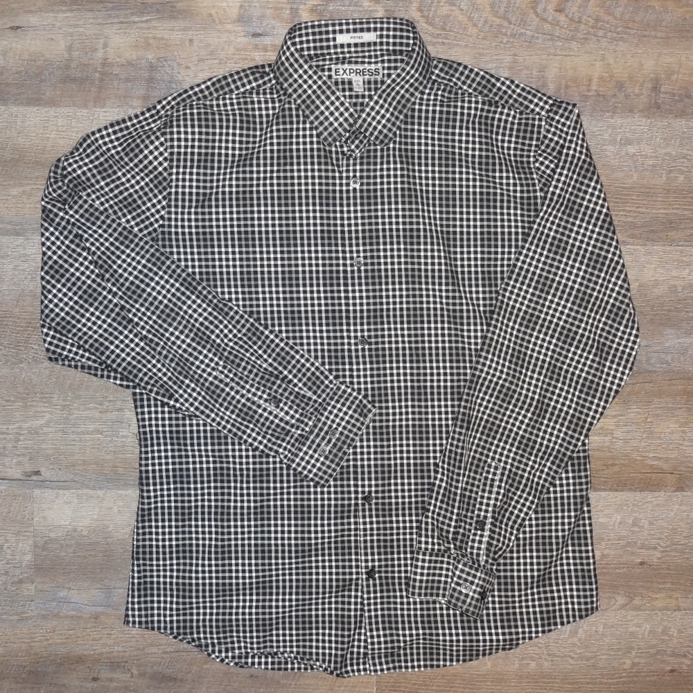 Express Dress Shirt Fitted Sz. XL 17